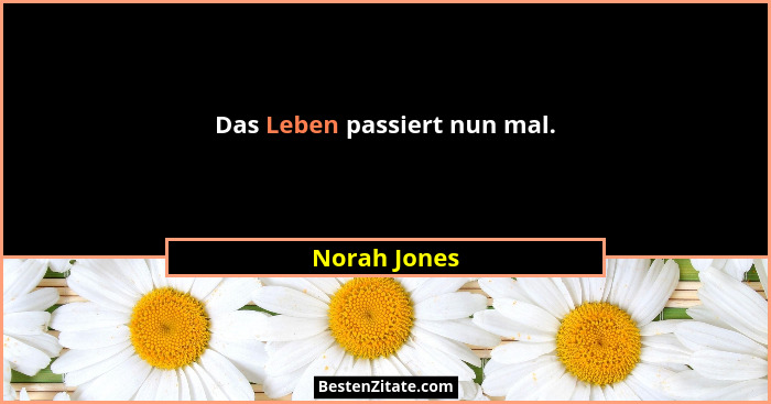 Das Leben passiert nun mal.... - Norah Jones