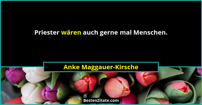 Priester wären auch gerne mal Menschen.... - Anke Maggauer-Kirsche