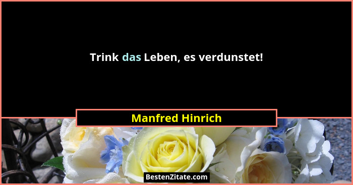 Trink das Leben, es verdunstet!... - Manfred Hinrich