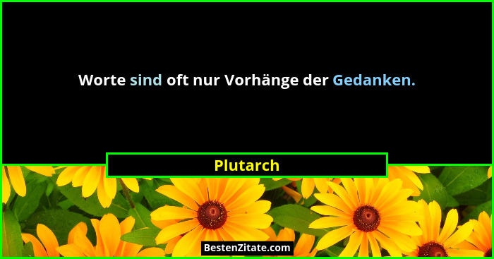 Worte sind oft nur Vorhänge der Gedanken.... - Plutarch