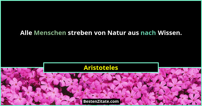 Alle Menschen streben von Natur aus nach Wissen.... - Aristoteles