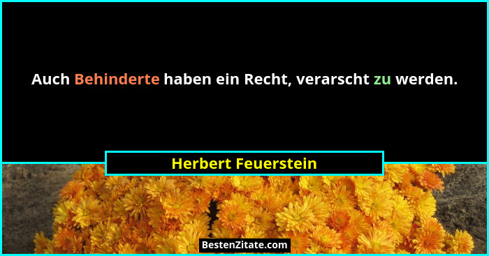 Auch Behinderte haben ein Recht, verarscht zu werden.... - Herbert Feuerstein