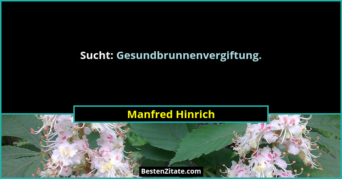 Sucht: Gesundbrunnenvergiftung.... - Manfred Hinrich