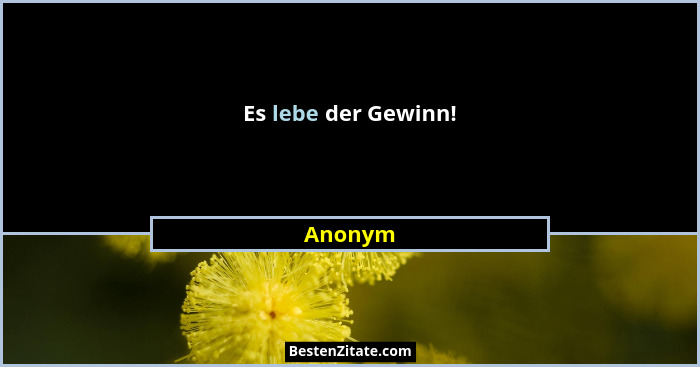 Es lebe der Gewinn!... - Anonym